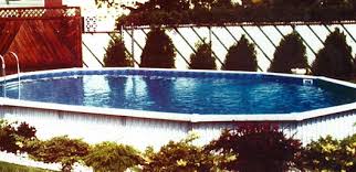 1a aquasport pool semi inground with bushes
